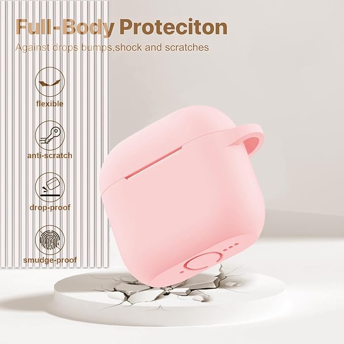 Case Cover for Apple Airpods 4 - VOTILE Airpods 4 Cases 2024 Cover Women Silicone iPods 4 Earbuds Wireless Accessorie Charging Cases Girl Bling Keychain for Airpod iPods 4th Generation - Pink