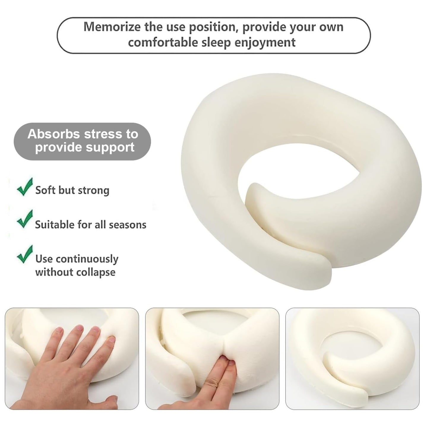 2025 New Neck Travel Pillow | Memory Foam Neck Pillow for Comfort on Airplane | Compact and Ergonomic Design for Travel, Car Rides, Offices,and Home Use | Ideal for Adults and Kids(Dark Blue)