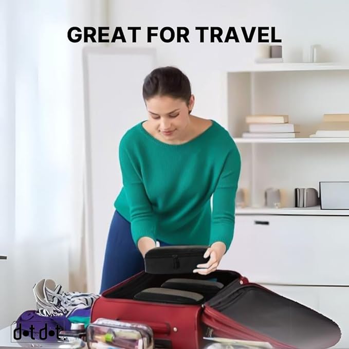 5pc Small Black Packing Cubes for Suitcases - Travel Packing Organizers for Carry on Suitcase - Luggage Cubes set of 5