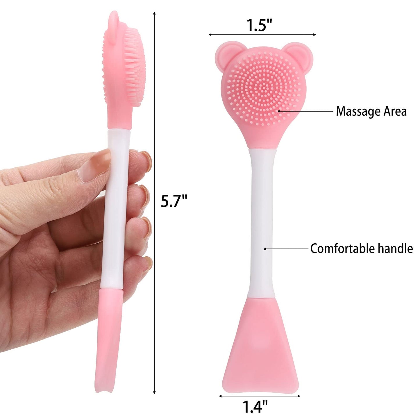 Tbestmax Manual Facial Brush Skin Cleansing Cleaner, Silicone Facial Scrubber, 2-in-1 Skin Care Face Wash for Deep Pore Exfoliation Massaging 10 Pcs