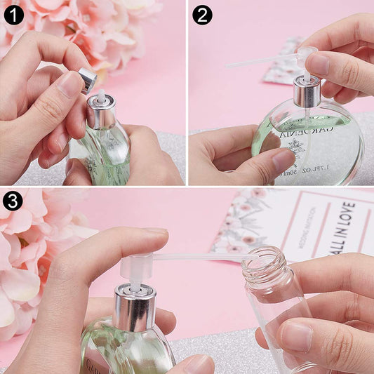 PH PandaHall 20pcs Perfume Refill Pump Perfumes Dispenser Pump Cosmetic Dispenser Pumps Transfer Tool for Small Travel Refillable Perfume Atomizer Spray Bottle, No Bottles
