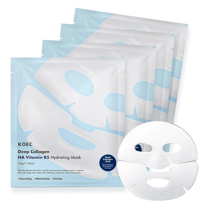 Collagen Face Mask, Bio-Collagen Deep Hydrating Overnight Mask with Hyaluronic Acid, Anti Wrinkle Lifting Mask for All Skin Types, Anti Aging Facial Mask,Pore-Minimizing,Firming&Elasticity