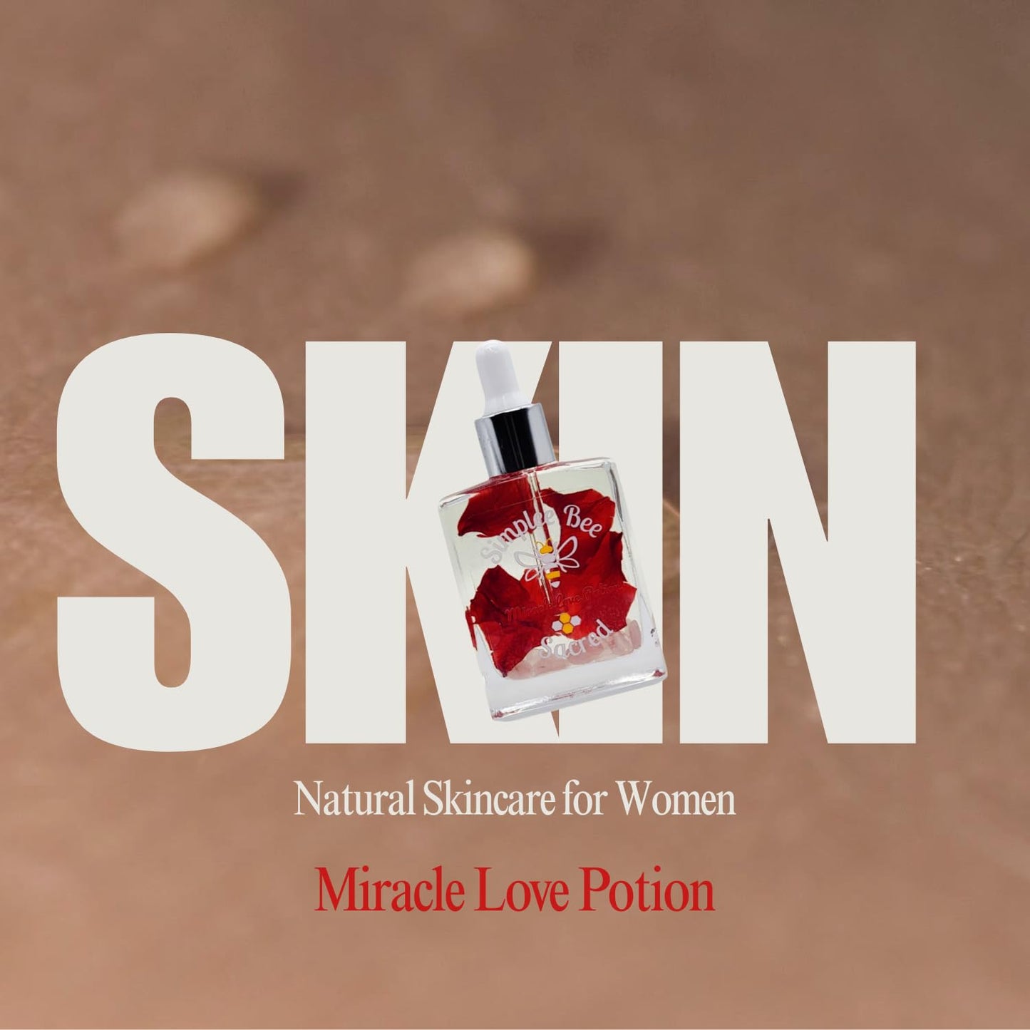 Simplee Bee Nourishing After Shower Oil for Self Care & Radiant Skin | Face, Body & Hair Oil | Body Oil Blend For Sensitive Skin & Anti- Aging | Travel-Size | Rose, Sandalwood & Geranium Scent