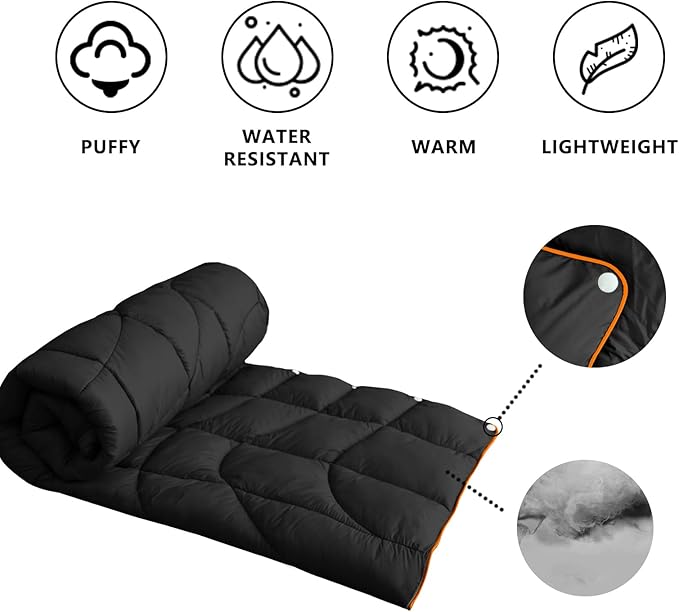 Camping Blanket, Packable Puffy Blanket Down Alternative Blanket Lightweight Windproof Water Resistant for Outdoors,Hiking, Backpacking,Beach,Car,Picnic,Stadium 39x55in