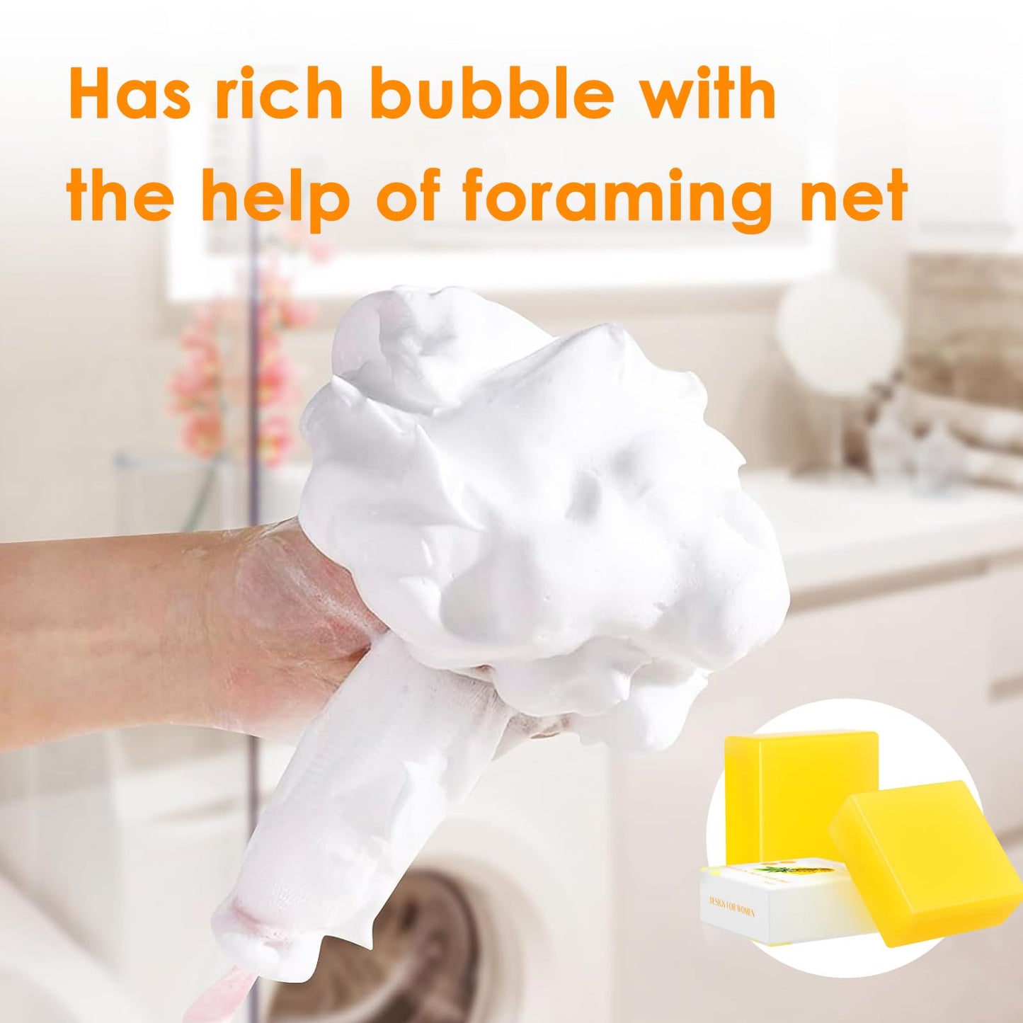 2 PCS Yoni Soap Bars Feminine Wash, 100% Natural Organic Yoni Bar Soap for Women Ph Balance Yoni Wash Eliminates Odor Moisturizing Yoni Care Soap with Foaming Net, Pineapple Handmade Soap 3.53 OZ