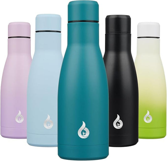 BJPKPK Insulated Water Bottle 12oz Small Stainless Steel Water Bottles Reusable Metal Thermal Keep Cold and Hot,Laguna