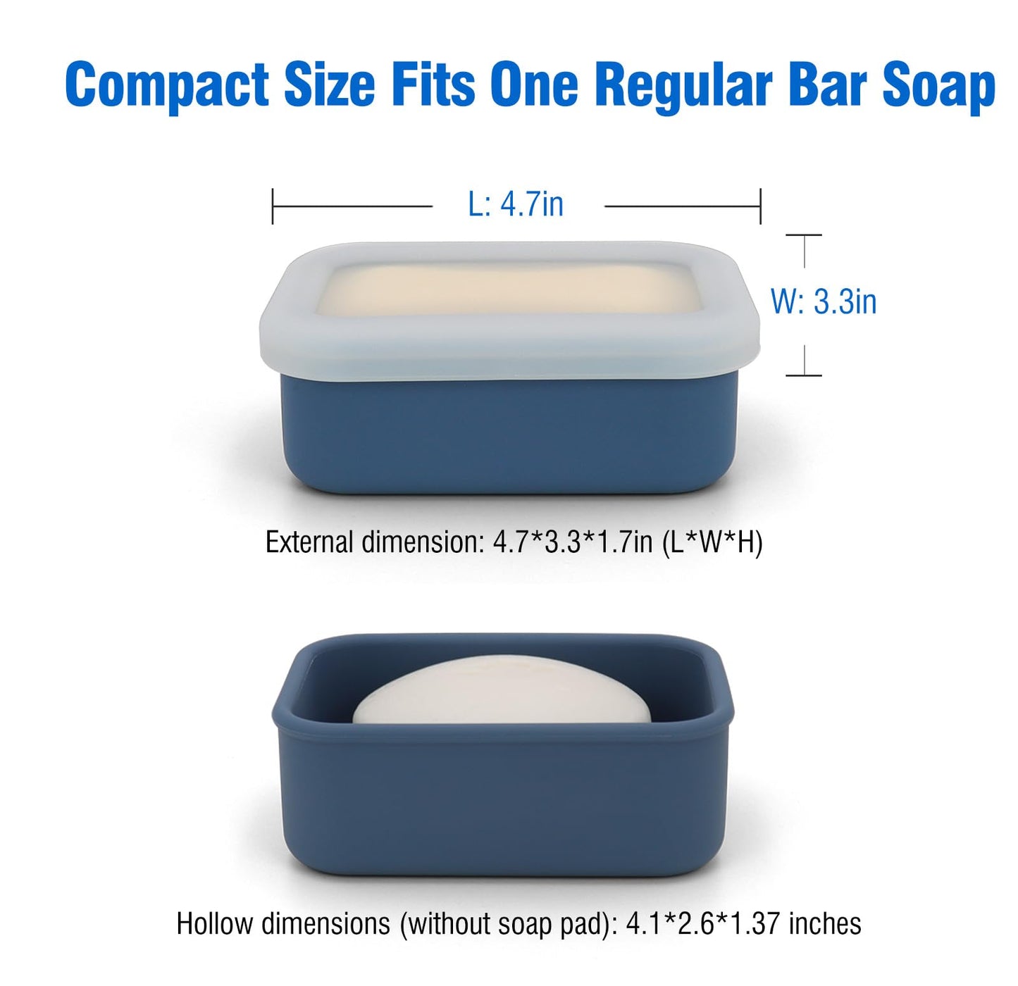 AIMAIAIMAI Enhanced Leak Proof Soap Container, Compact Silicone Travel Soap Holder with Drainage Pad, Shampoo Bar Case for Travel, Camping, Gym and Dormitory (Purple)