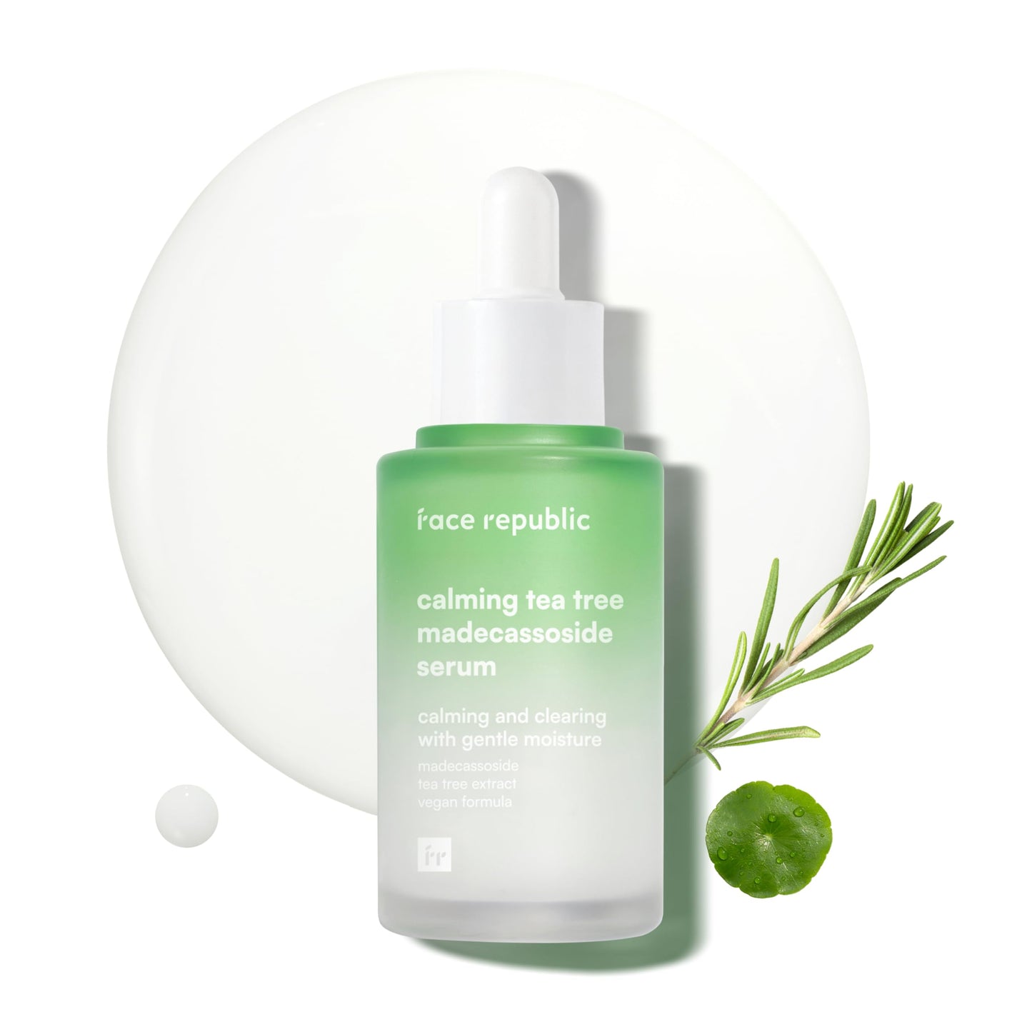 Face Republic Calming Tea Tree Madecassoside Serum 45ml 1.52 fl oz | Lightweight | Soothing | Madecassoside, Tea Tree, Centella Asiatica, Niacinamide | For irritated skin | Vegan Korean Skin Care