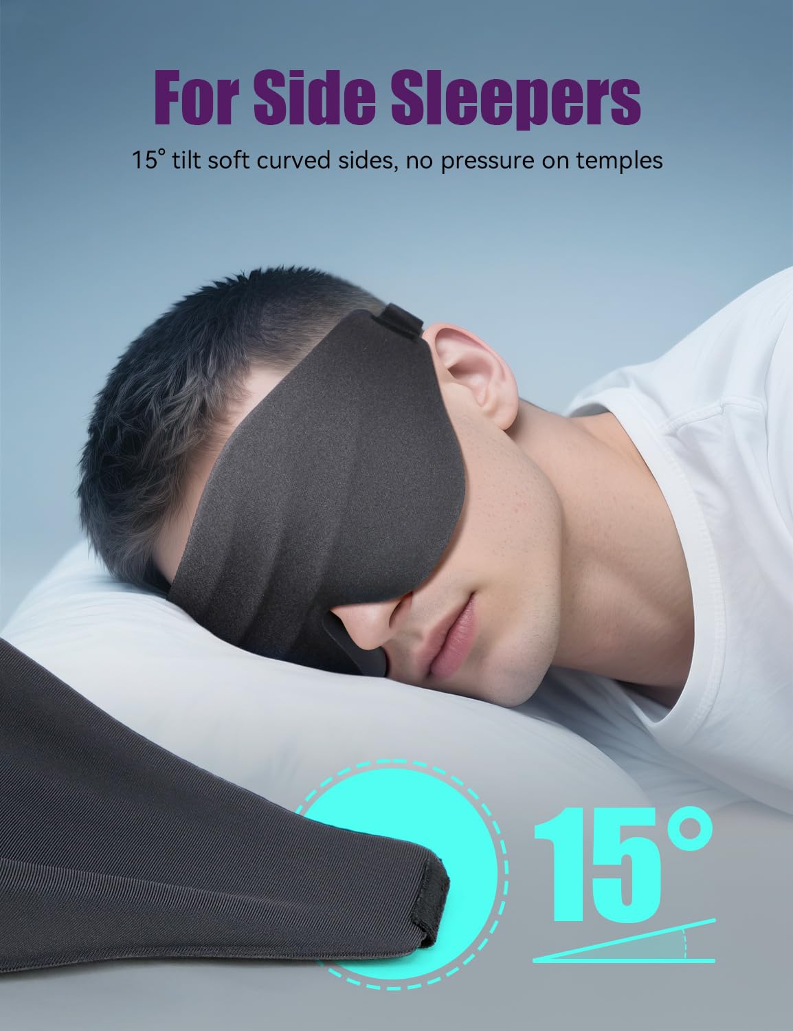 Sleep Eye Mask for Men Women, EVA BELLE Light Blocking Sleeping Mask for Side Sleeper, 3D Contoured Cup Night Blindfold, Lash Extensions 3D Sleeping Mask with Adjustable Strap for Travel, Night & Nap