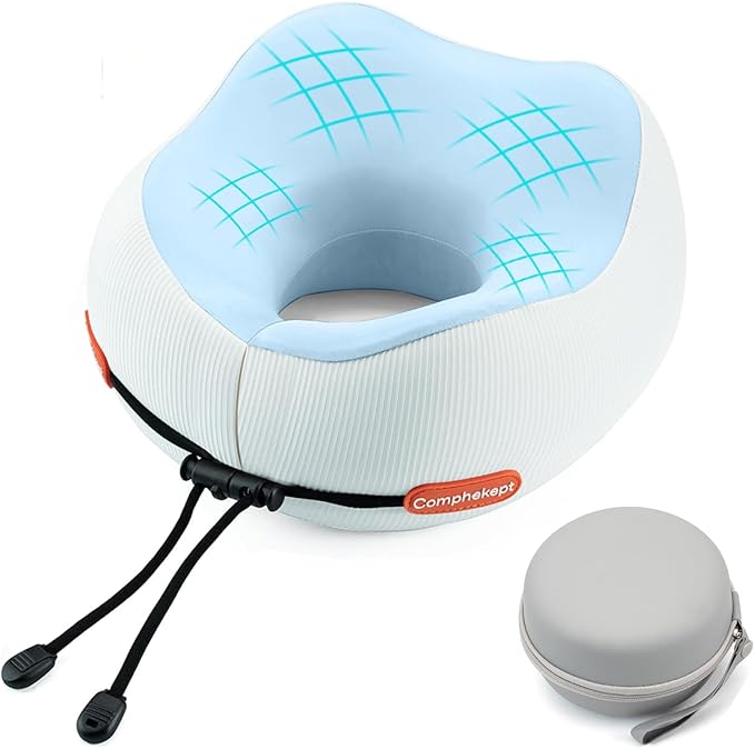 Thickened Travel Neck Pillow for Airplanes for Women, Adjustable Right Amount of Height 360° Support Memory Foam Neck Pillow, Portable Plane Pillow for Sleeping