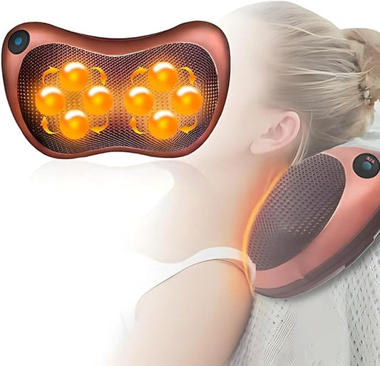 Shiatsu Back and Neck Massager with Heat – Deep Tissue, Pain Relief Pillow for Neck, Shoulders, Legs, Feet – Relaxing Electric Massager for Home, Car & Office Use