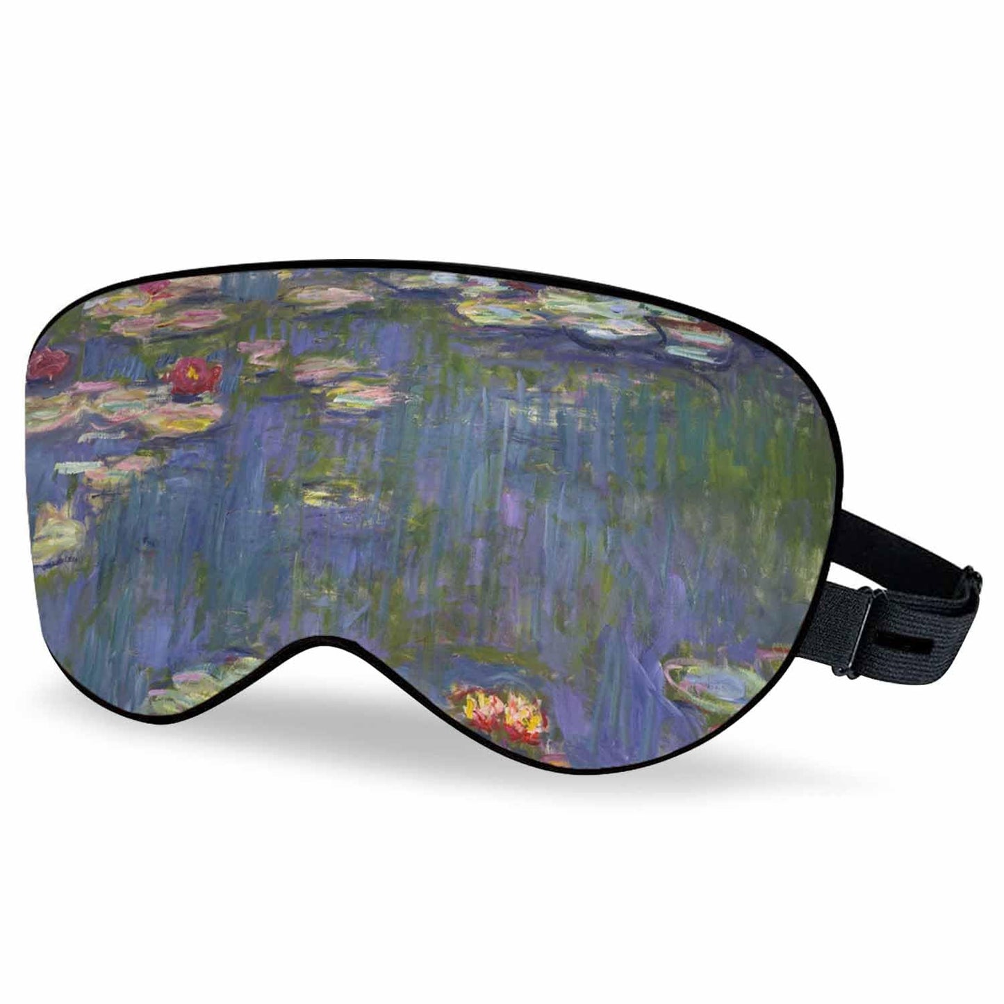 Vnwoalu Lilies Sleep Eye Mask Monet Water Lilies Men Women Sleep Mask with Adjustable Strap Eye Cover Eye Shade for Travel, Nap,Meditation