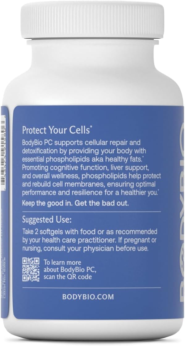 BodyBio PC - Phosphatidylcholine for Brain Health, Mental Clarity, Cognitive Function, Cellular Repair & Healthy Aging, Phospholipid Complex Supplement for Gentle Daily Detox