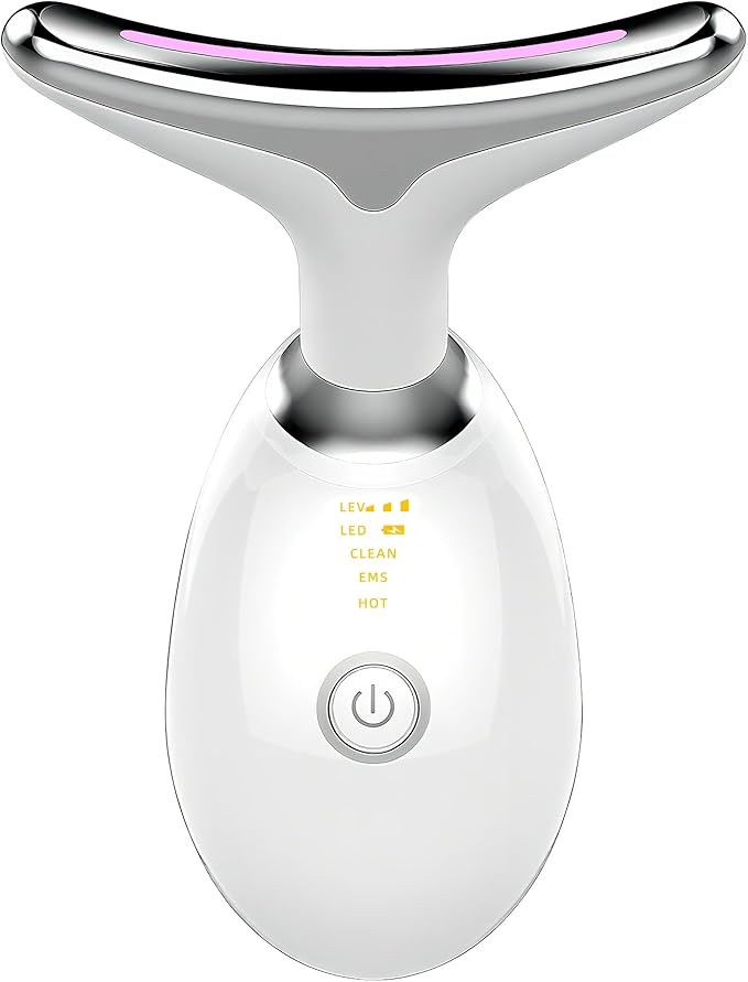 7-Color LED Facial Massager Tool, face Massager Tool with Vibration, Gua Sha-Inspired Design + Cooling Gel for Skin Firming & Daily Skincare Routine