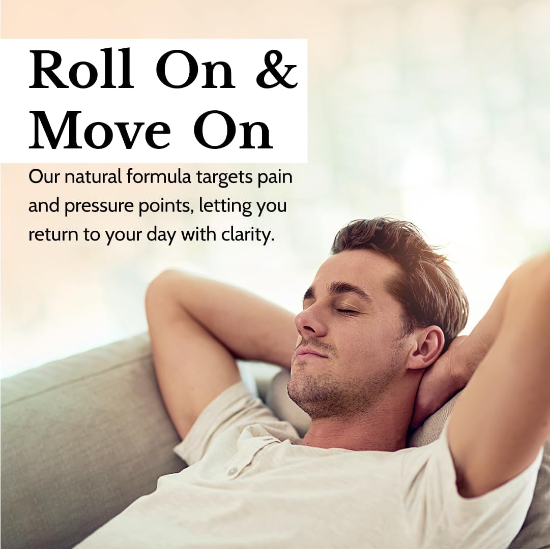 Herb Tantra Migraine Go Roll On | Headache Roll On Stick | Essential Oil Blend of Eucalyptus, Rosemary, Peppermint & Lavender | 100% Pure and Natural