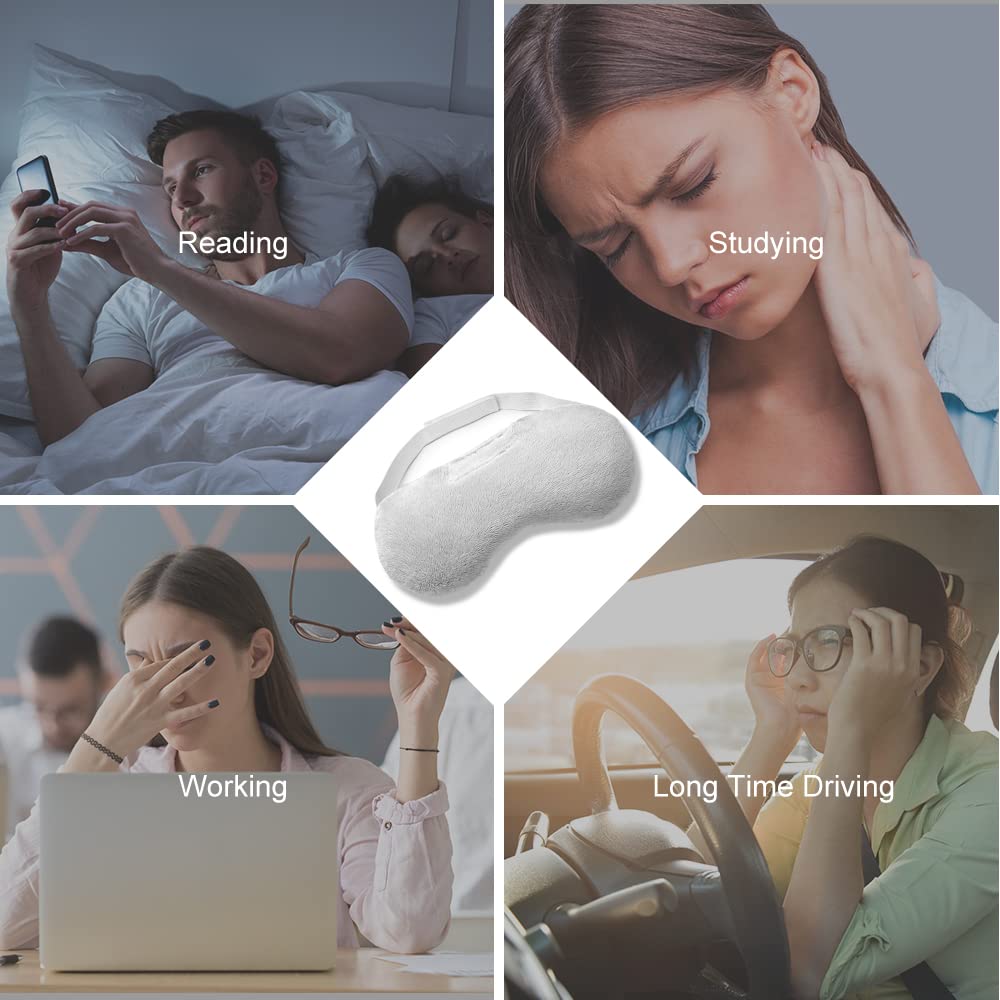 Lavender Eye Mask, Aromatherapy Weighted Eye Mask for Dry Eyes, Sleep Mask for Men Women, Hot & Cold Therapy Eye Cover for Compression Pain Relief, Eye Pillow for Puffy Eyes, Migraine, Sinus Pain-Grey