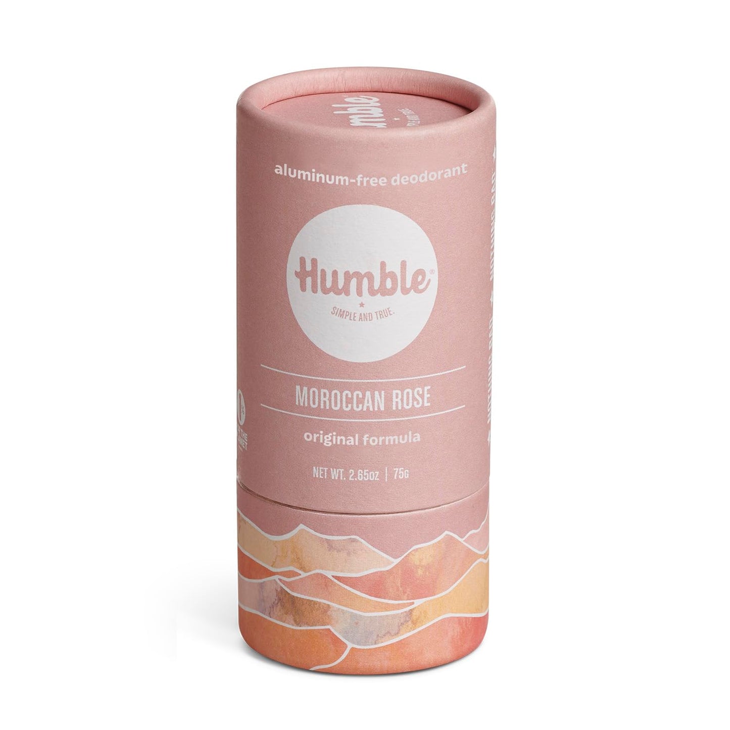 HUMBLE BRANDS Original Formula, Plastic-Free, Aluminum-free Deodorant Long Lasting Odor Control with Baking Soda and Essential Oils, Moroccan Rose
