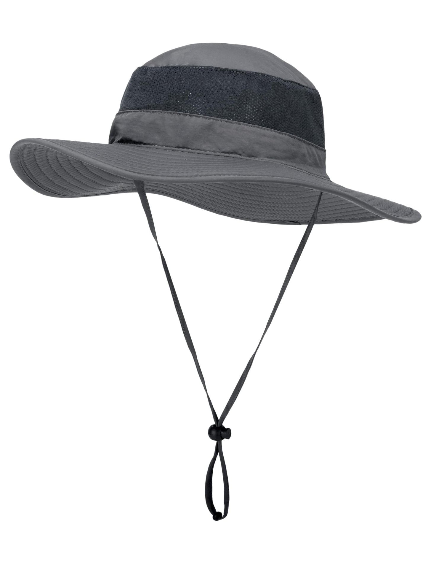 360° Protection Bucket Hat with Detachable Face Mask & Neck Cape - UPF 50+ Sun Hat, Breathable Mesh for Outdoor Dark Grey