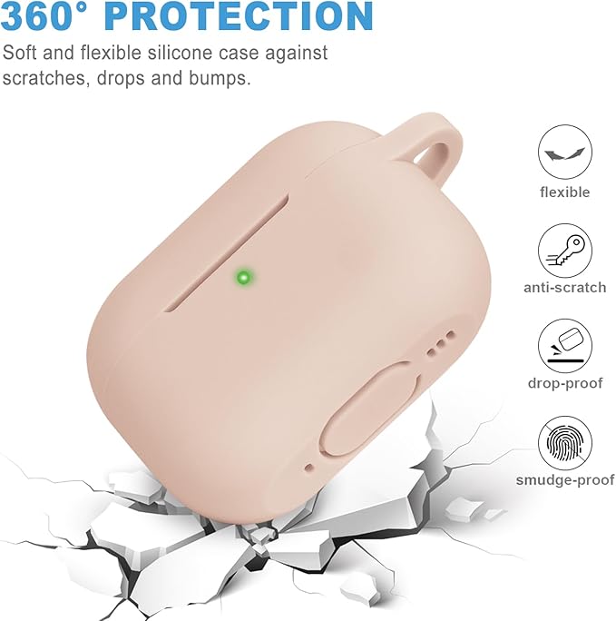 Case for Apple Airpods Pro 3 (2025) - VOTILE Airpods Pro 3 Cases Cover Women Silicone iPods Pro 3 Earbuds Wireless Accessorie Charging Cases Girl Bling Keychain for Airpod iPods Pro 3 - Milk Tea