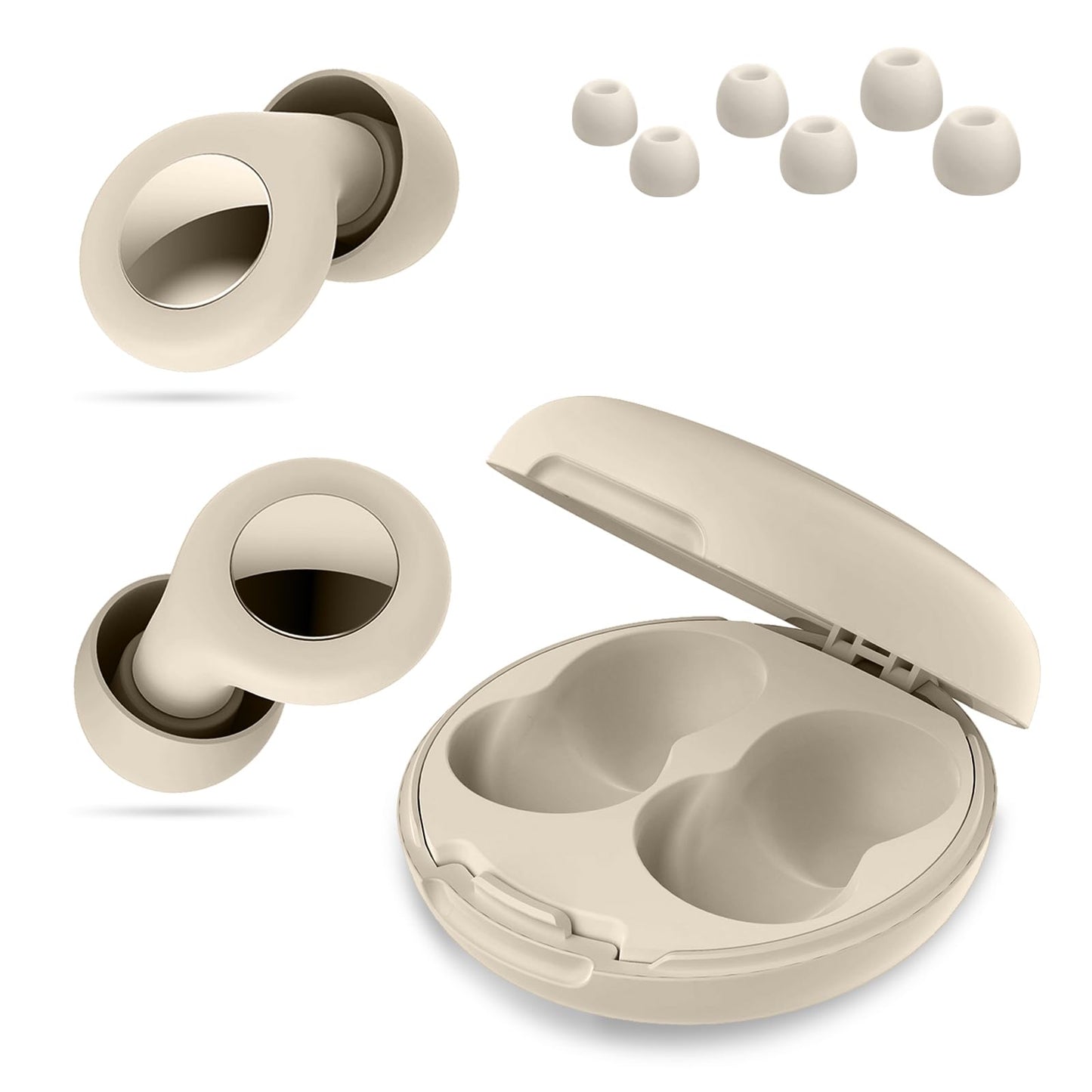 Ear Plugs for Sleeping Noise Cancelling -45dB, Soft and Reusable Silicone Noise Cancelling Ear Plugs with 8 Eartips and Carrying Case, for Concert, Snoring, Working and Traveling (White)