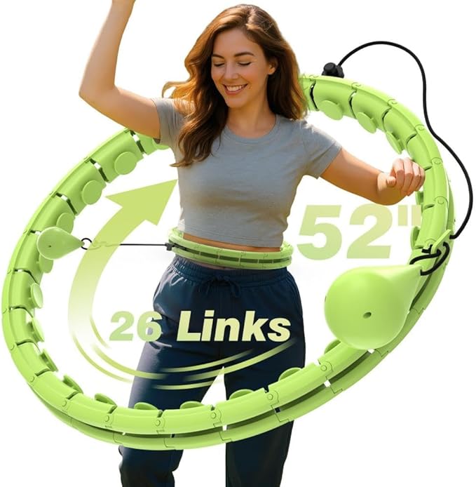 JKSHMYT Infinity Weighted Hula Exercise Hoop, for Adults Women Weight Loss Plus Size, 26/30 Detachable Links