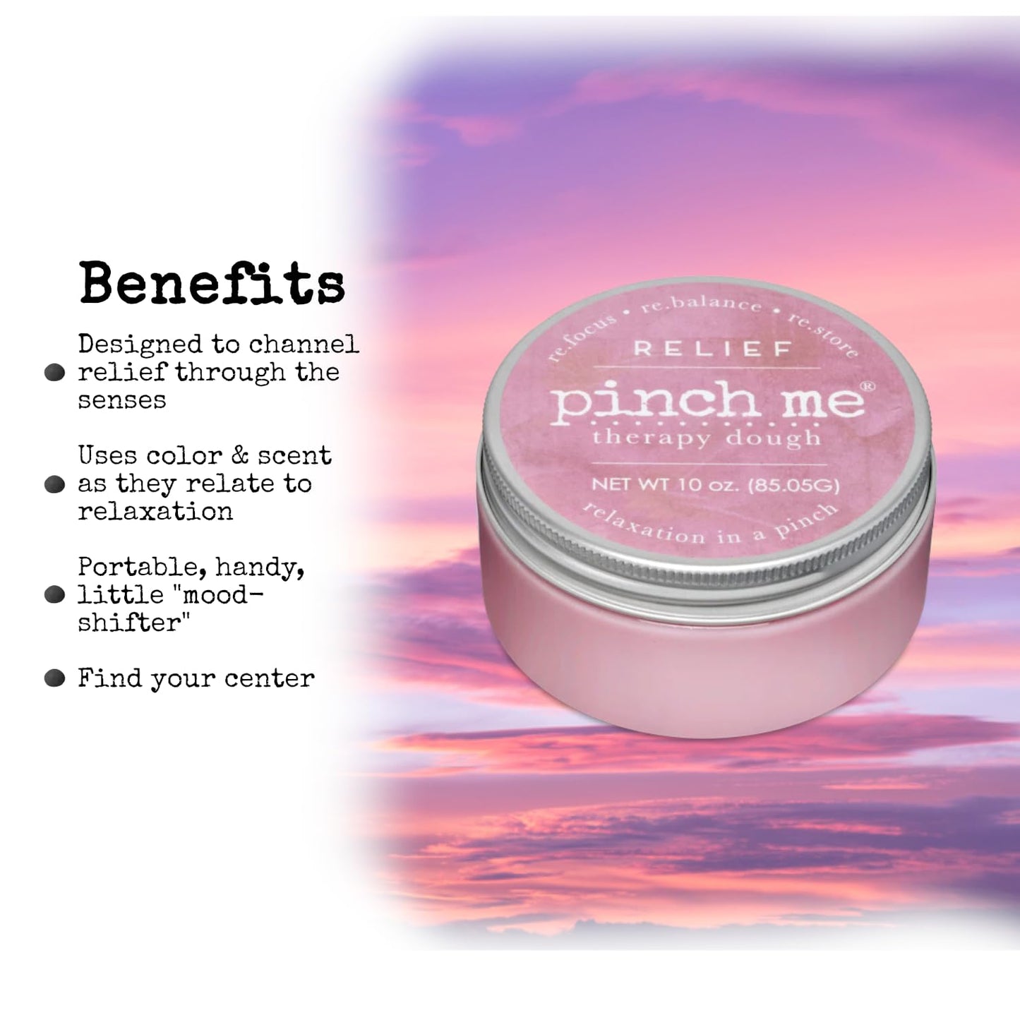 Pinch Me Therapy Dough - Holistic Aromatherapy Stress Relieving Putty - 10 Ounce (Relief)