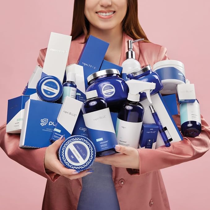 Capri Blue Volcano Scented Mini Tin Candle - Printed Mini Tin Jar Candle - Luxury Candles for Home Scented with Tropical Fruit & Sugared Citrus - Soy Candle Wax Blend - White Candle (3 oz)