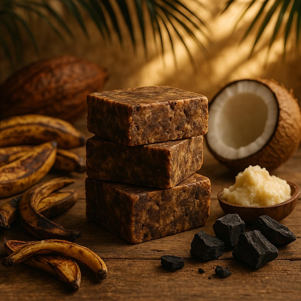 SpaScriptions Exfoliating African Black Soap Body Wash with Coconut & Charcoal (33 fl oz) Body Scrub with Natural Coffee & Walnut Shell Exfoliants, Nourishing Body Care for Women and Men, Cruelty Free