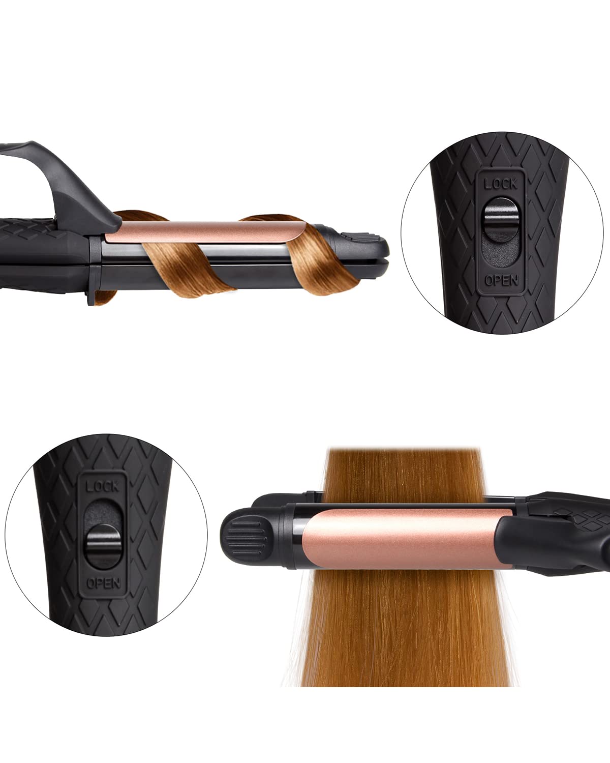 Dual Voltage Curling Iron 2-in-1 Curling Iron 1 Inch,(100V~250V) Dual Voltage Hair Straightener Travel Curling IRO European Flat Iron