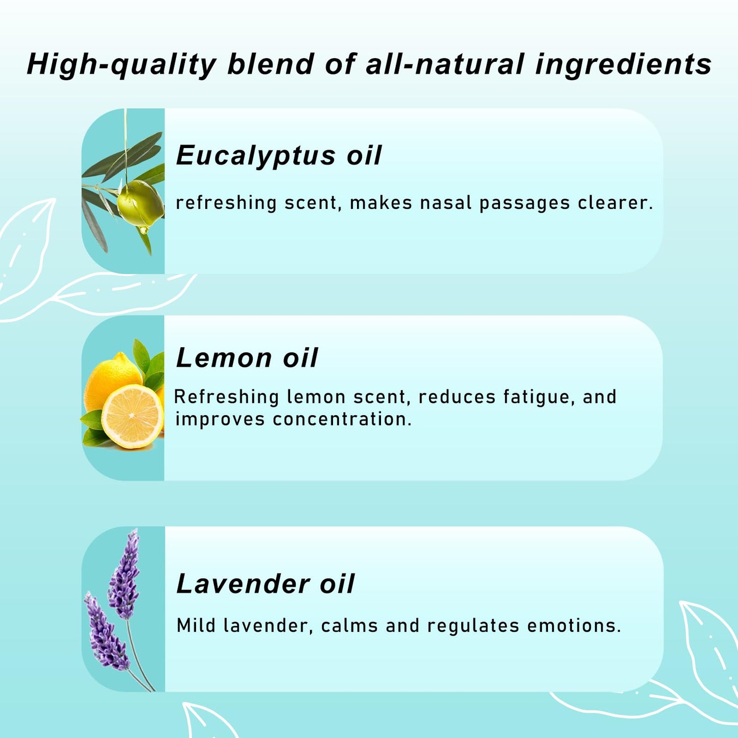 Nasal Stick, Essential Oil Vapor Inhaler, Natural Ingredients, Breathe Freely，Boosts Mood, On-The-Go Portable Nasal Inhaler for Adults, 4Pack(Mint, Lavender, Green Tea,Coffee) (4 Pack Variety)