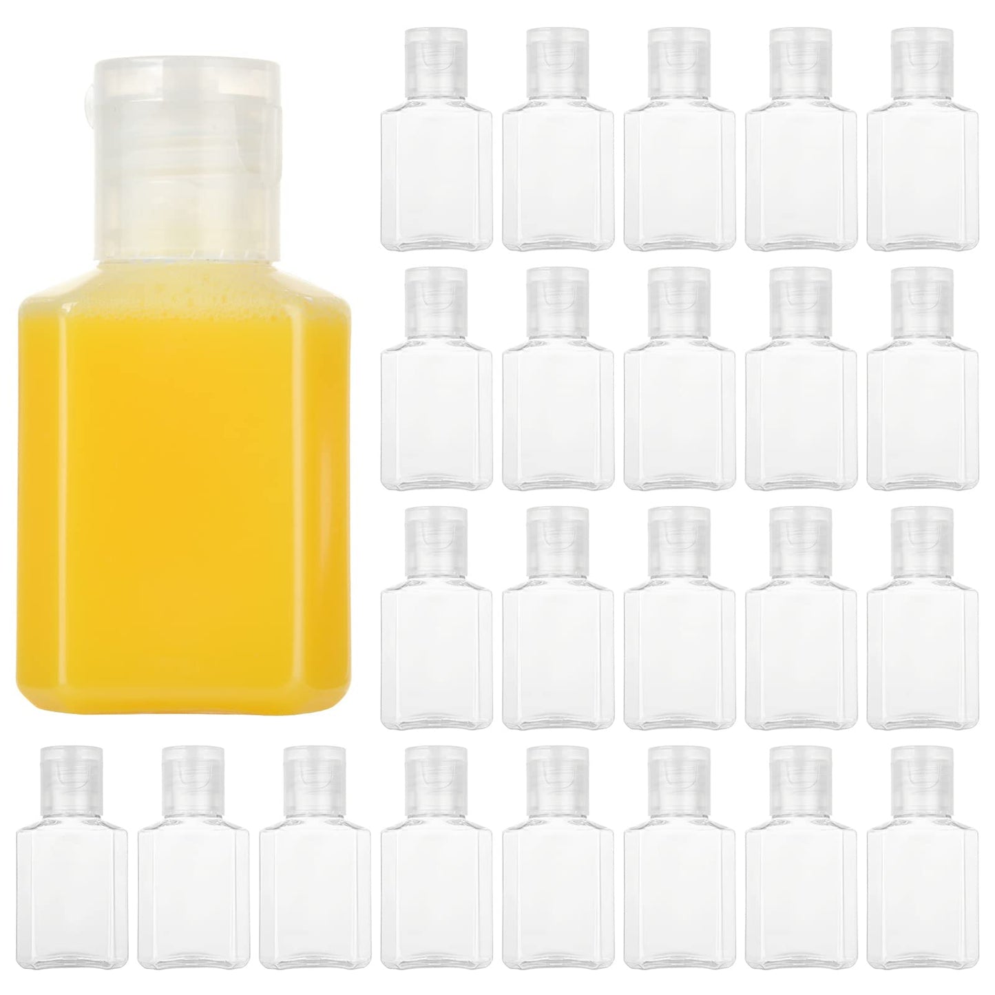 100PCS 1oz Travel Bottles with Caps Mini Small Plastic Travel Shampoo Bottles Empty Bottles, Refillable Cosmetic Containers with Flip Cap Clear Small Bottles for Liquid, Lotions, Toner, Body Soap