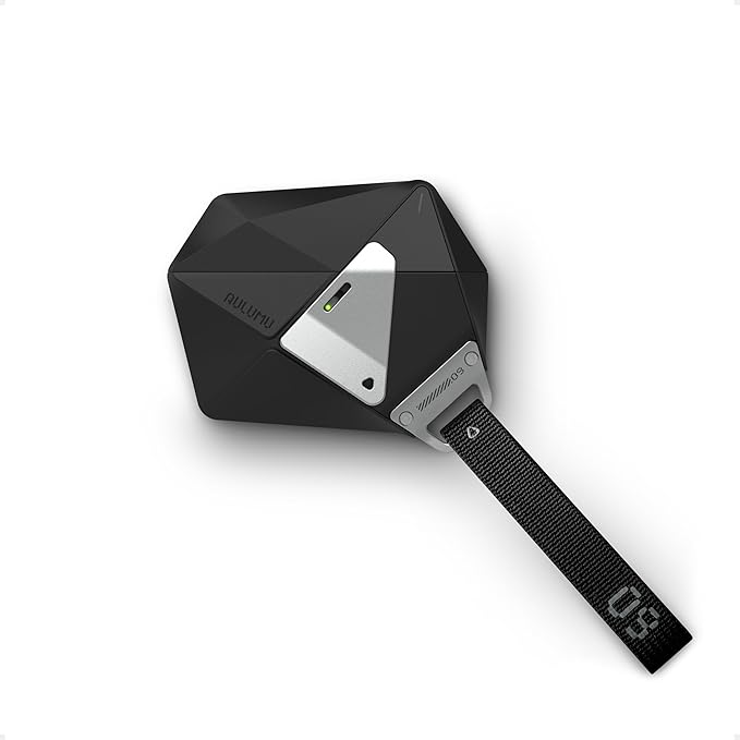 Aulumu A09 Geometric AirPods Pro 2 Case [2nd/1st Generation] with Lock | Protective Cover with Nylon Buckle | Alloy Armour | Compatible with Apple AirPods Pro(2023/2022/2019) - Black