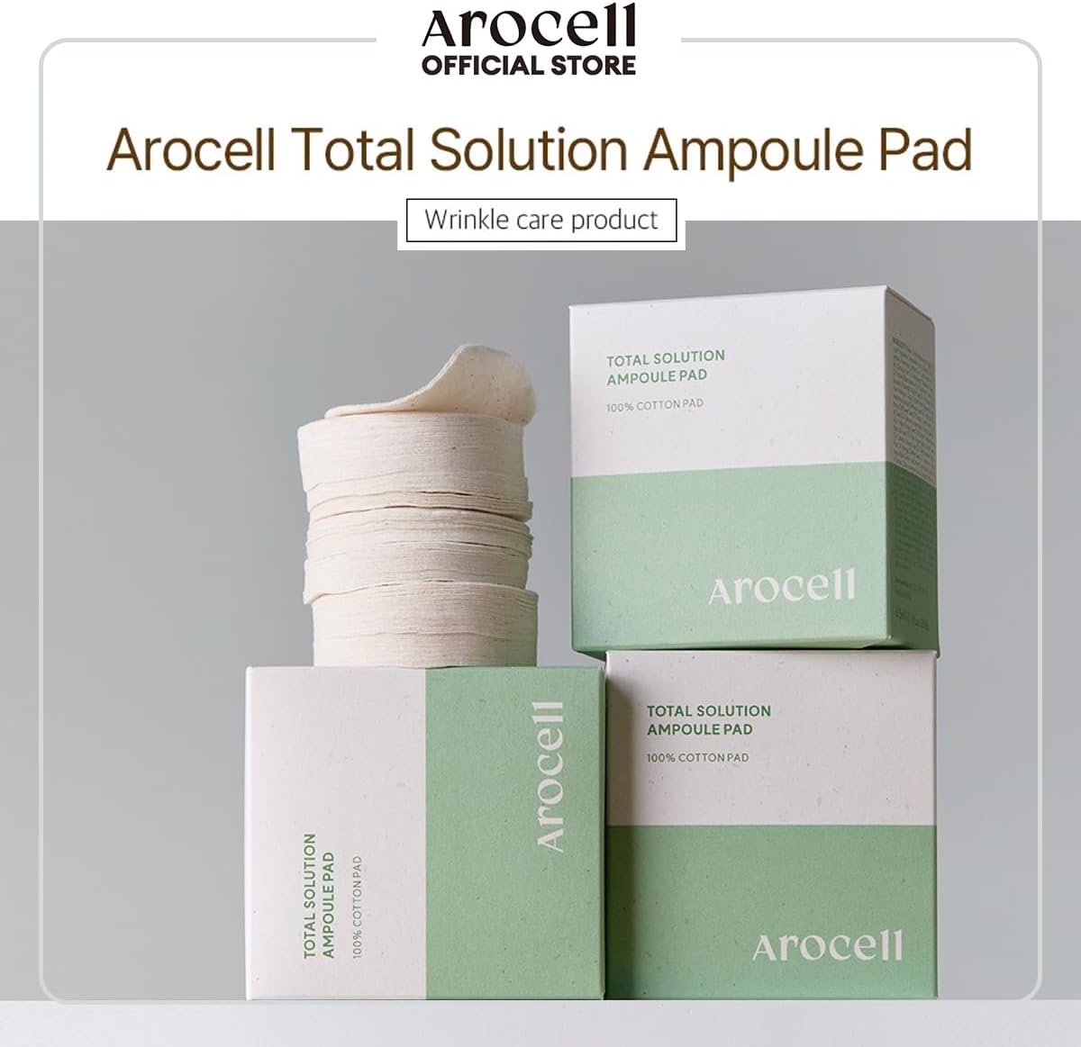AROCELL Total Solution Ampoule Pad 28 Sheets – Korean Skincare Cotton Face Pads for Hydrating, Moisturizing, Exfoliating, Wrinkle Care, Elasticity Boosting, Pore Refining, Daily Toner Treatment