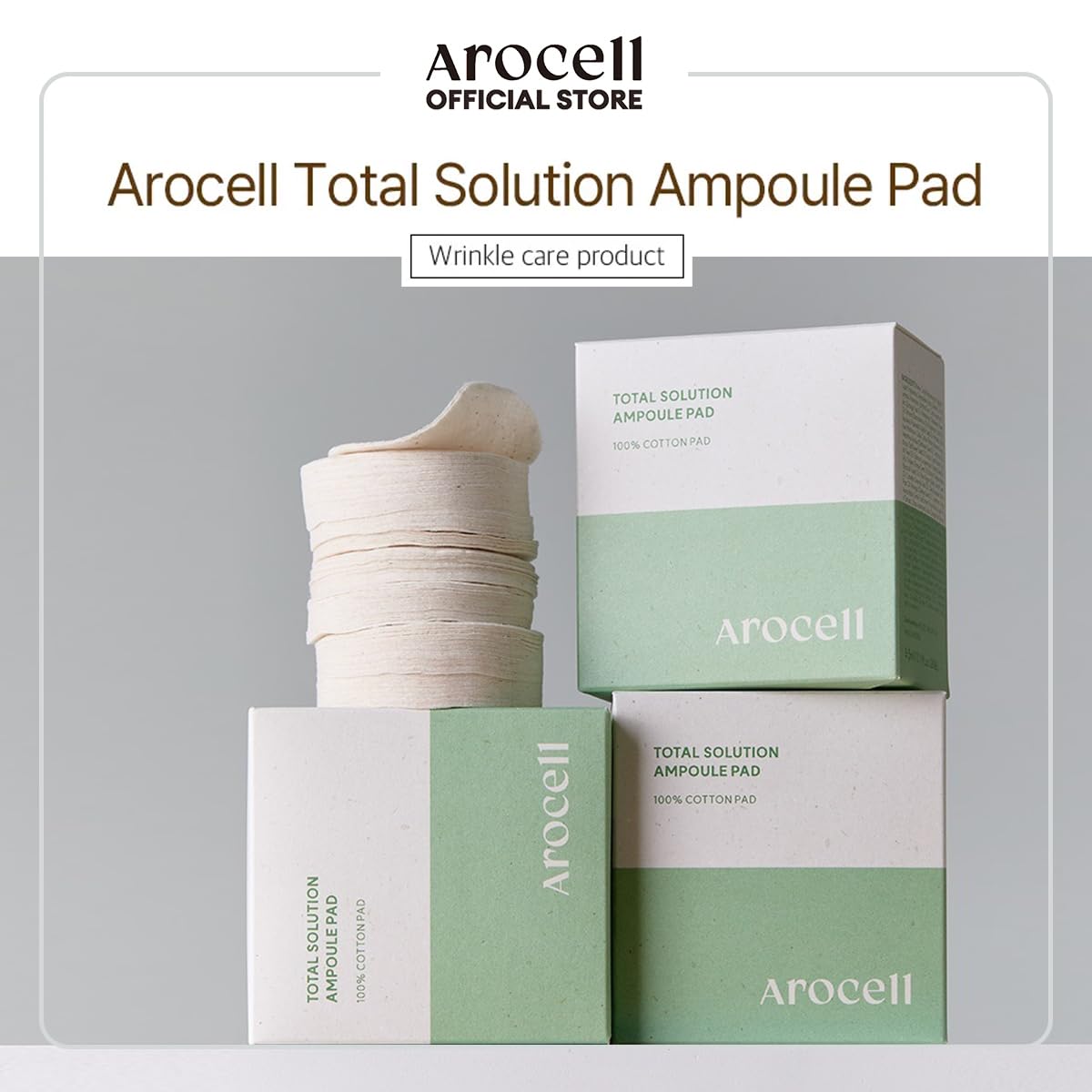 AROCELL Total Solution Ampoule Pad 28 Sheets – Korean Skincare Cotton Face Pads for Hydrating, Moisturizing, Exfoliating, Wrinkle Care, Elasticity Boosting, Pore Refining, Daily Toner Treatment