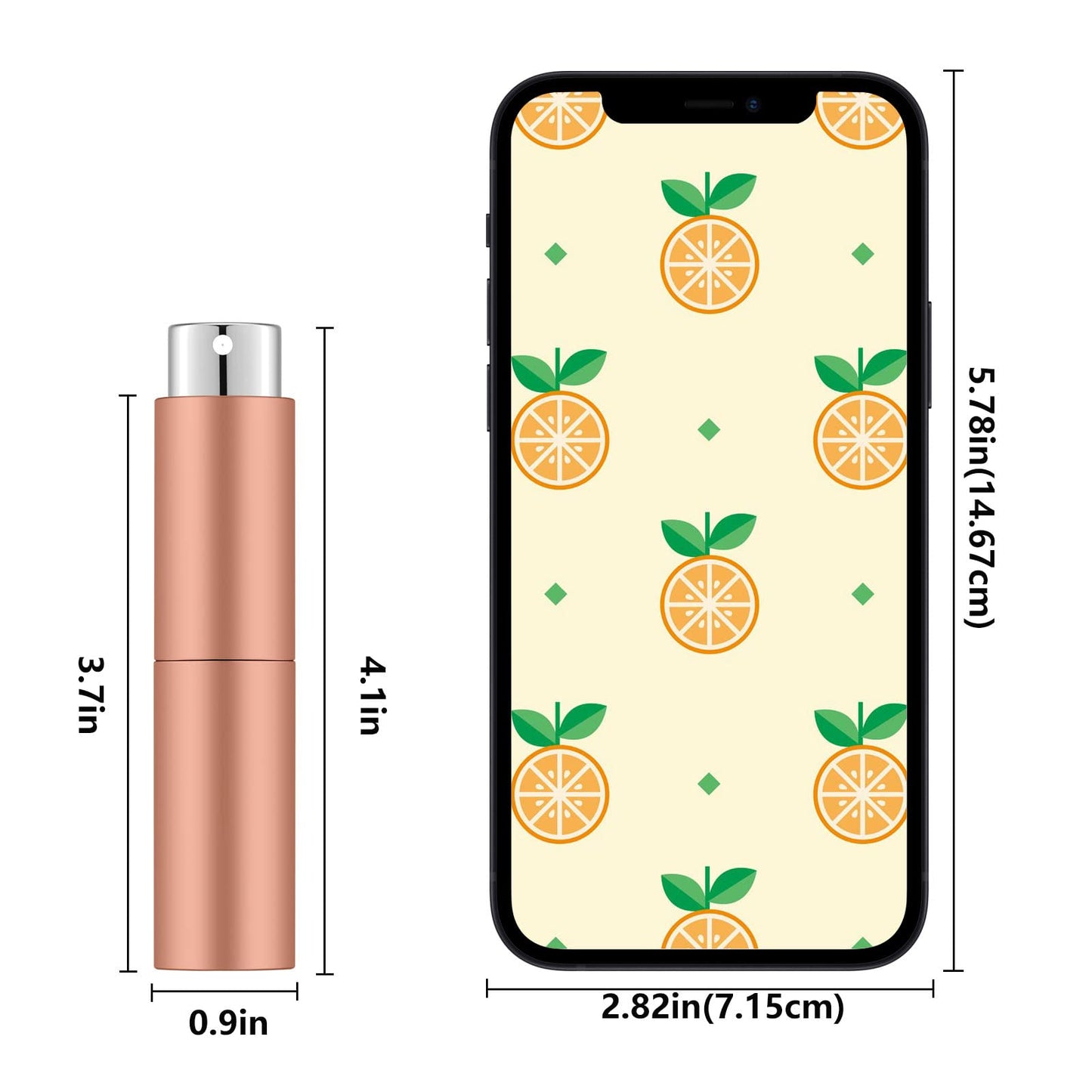 Lil Ray 8ML Portable Perfume Atomizer (2 PCS) Refilable Empty Mini Spray Bottle for Travel Pocket Cologne Liquid Sprayer (Matte Black&Rose Gold)