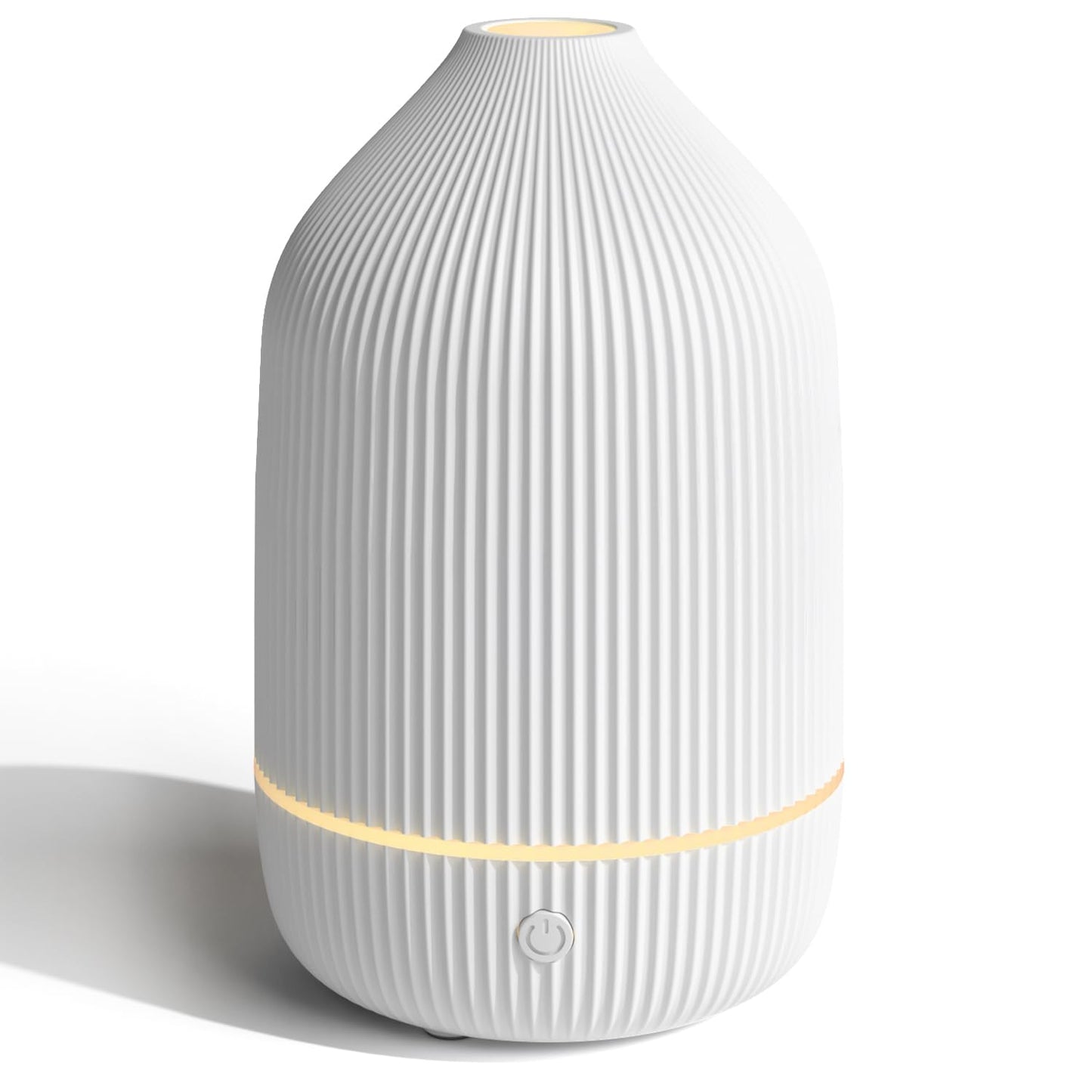 Essential Oil Diffuser, 100ml Aromatherapy Diffuser, Mini Ultrasonic Diffuser for Essential Oil, Home, Office, Cool Mist Humidifier with 7 Led Light, Auto Shut-Off, White