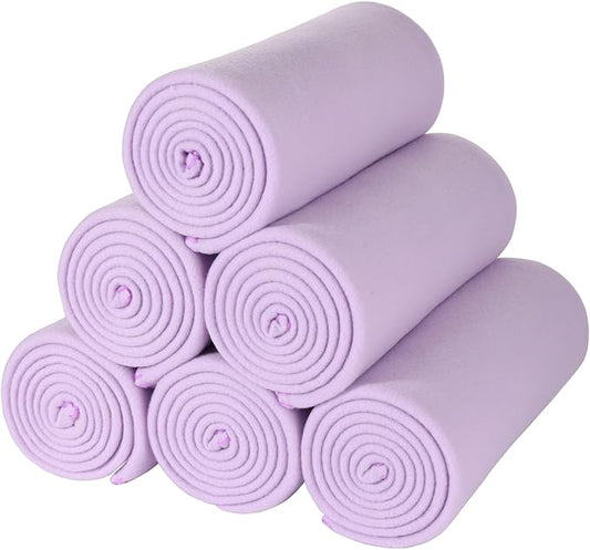 CAI TENG Fleece Throw Blankets Blanket for Couch Bed 50x60 Kids Blanket 6 Pack Warm Fleece Fabric Soft Cozy Travel Blankets & Throws Lightweight Small Wedding Gifts Yard Light Purple