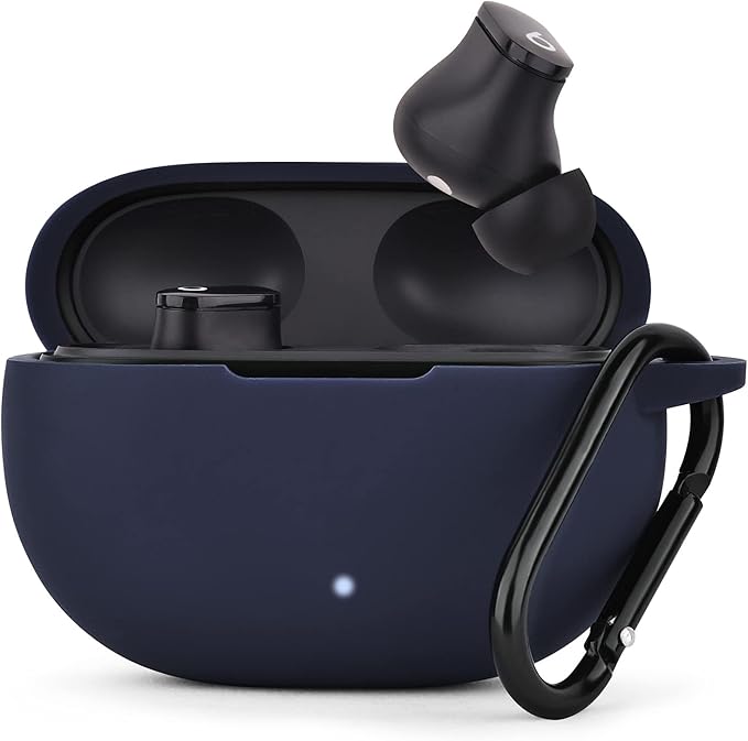 AIRSPO Silicone Case Compatible with Beats Studio Buds Case 2021 Soft Protective Cover for Beats Wireless Earbuds with Keychain (Midnight Blue)