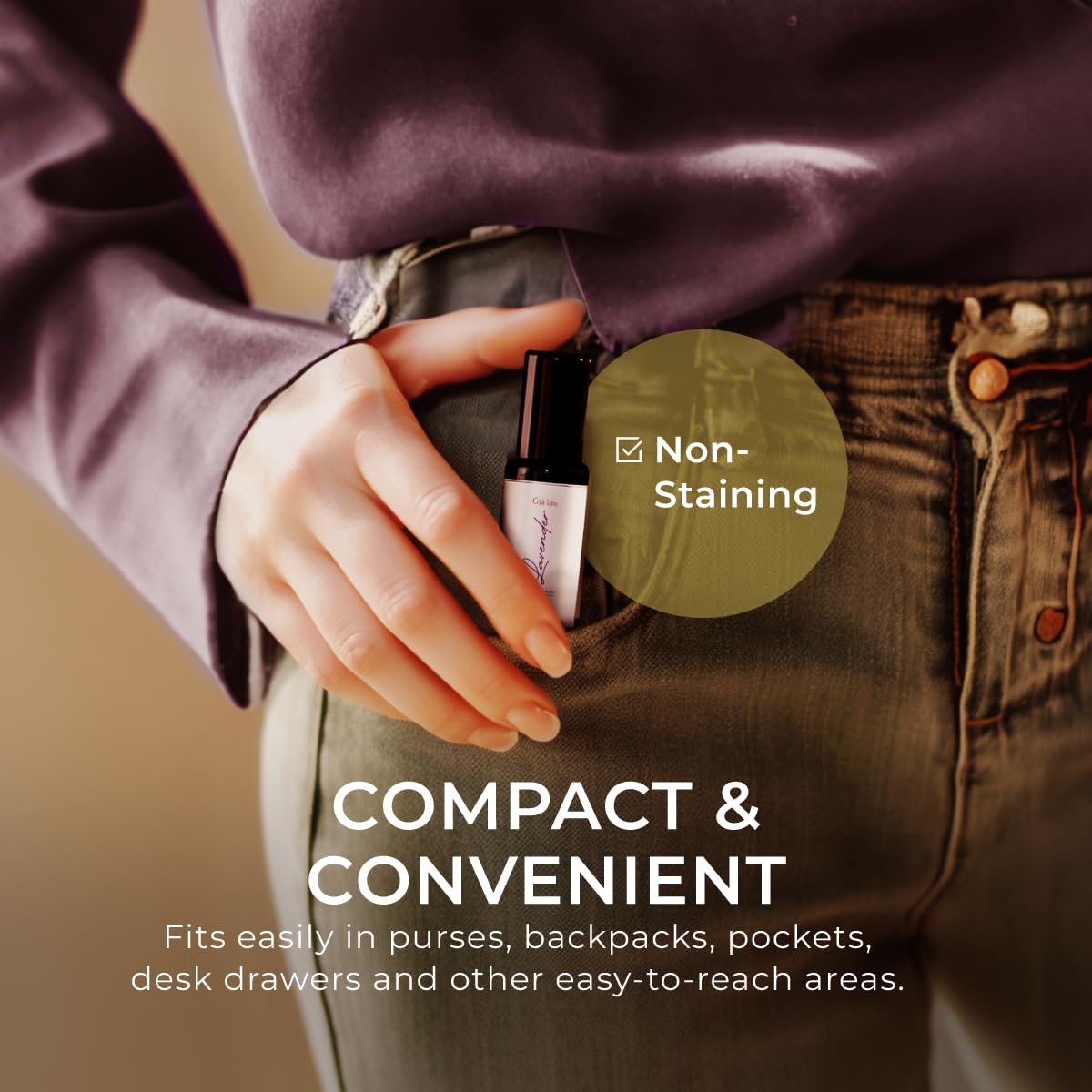 Gya Labs Lavender Essential Oil Roll on - 100% Pure Natural Lavender Perfume Oil for Women, Skin - Relaxing Aromatherapy, Alcohol-Free Perfume Roller, Travel Size (0.34 Fl Oz)