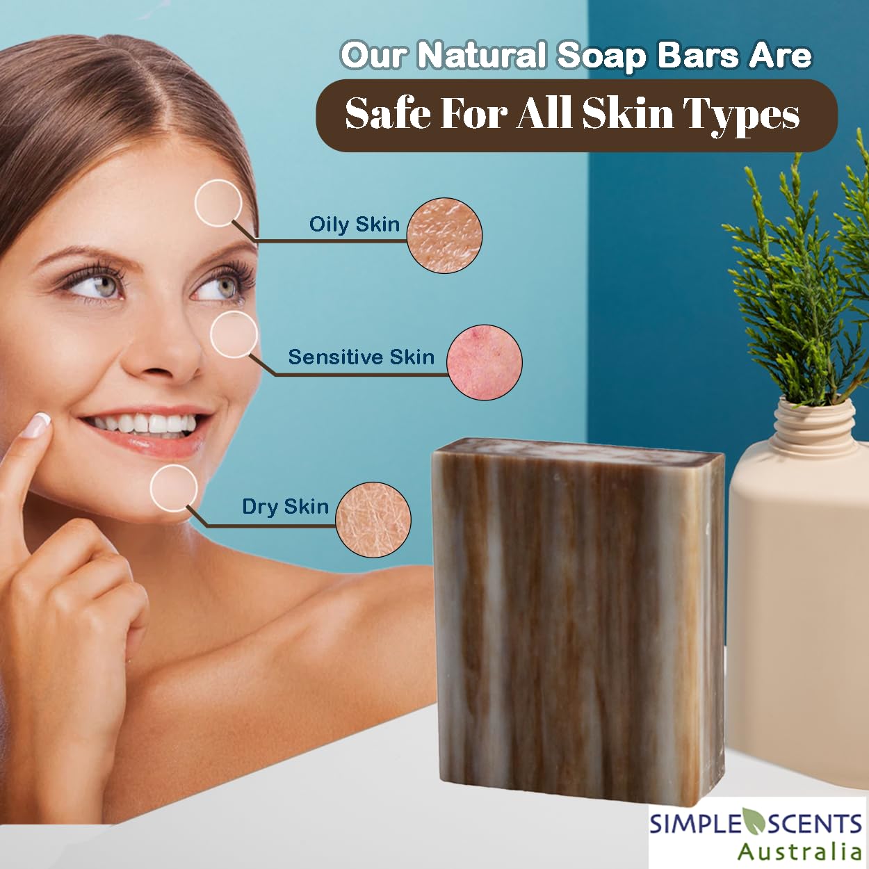 SSA Sandalwood Soap Bars (12 Pack, 3.5oz Each), Australian Moisturizing Natural Triple Milled Bar Soap Enriched with Organic Shea Butter, Long Lasting Plant Based Body Bath Bars for Men & Women