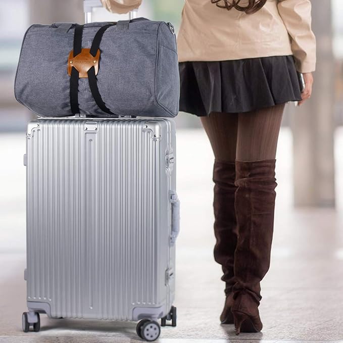 Adjustable Luggage Straps for Suitcases Add a Bag High Elastic Travel Bag Bungees Connecting Carry On Bag TSA Approved (2 Pack Black)