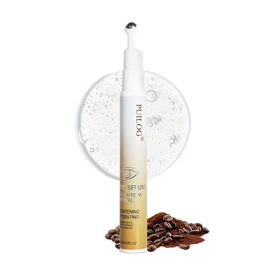 5% Caffeine Eye Serum Roller, Eye Cream for Dark Circles & Wrinkles - with Retinal Hyaluronic Acid, Instant Depuffing Eyelid Lift, 0.51 fl oz