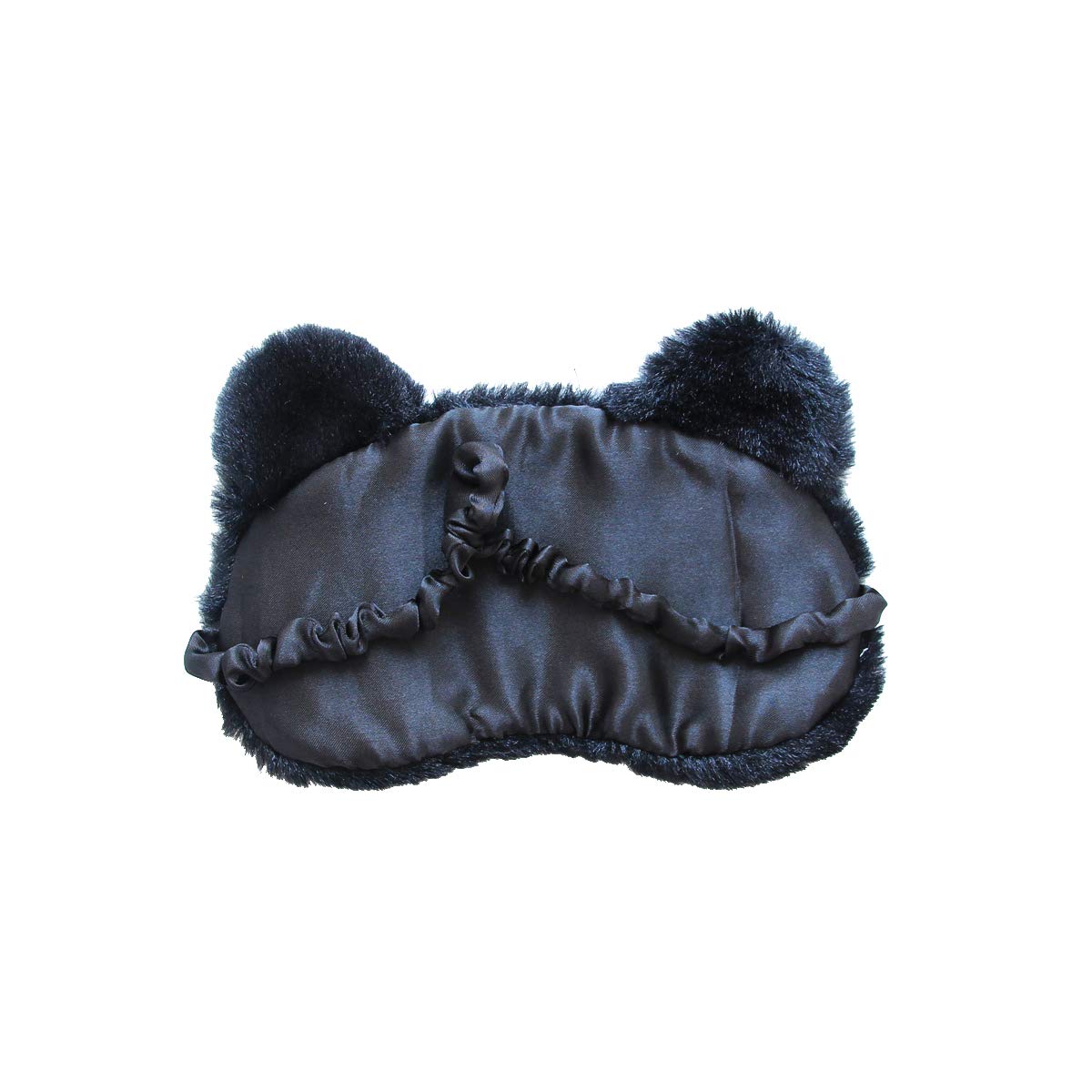 Shinywear 2 Pcs Cute Sleepping Eyemask Black Cat & White Dog Animal Cartoon Style Silk Feeling Plush Eye-Shade Cover Blinder