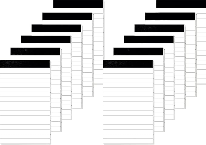 12 Pack Small Notepad, 3 x 5 Inch Ultra Quality Note Pads, Server Lined Papers and Desk Notepads for Office Supplies, Writing and Memo pads 30 Sheets Each
