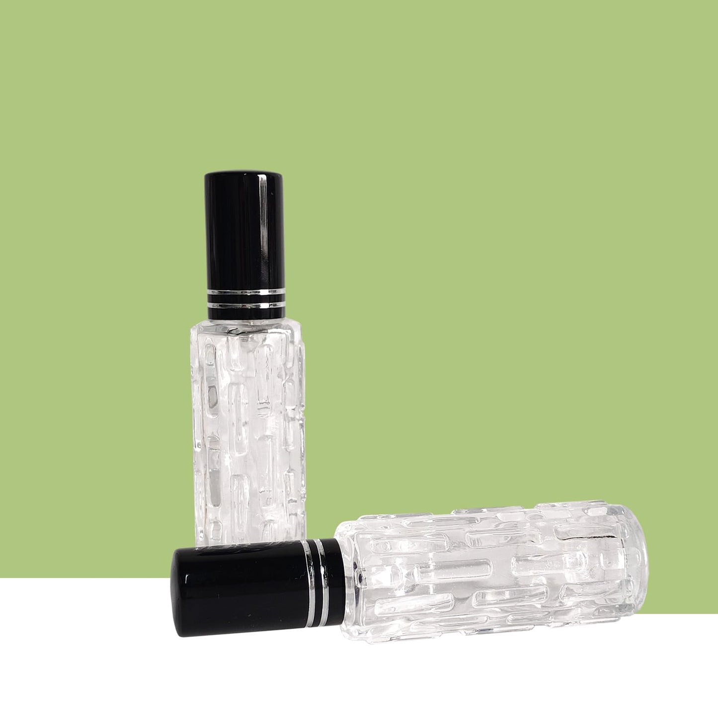 AGENIZ 8Pcs Glass Perfume Atomizer, 15ml Refillable Perfume Spray Bottles Mini Perfume Bottles, Small Empty Sample Containers, Portable Travel Bottle (15ML/Black)