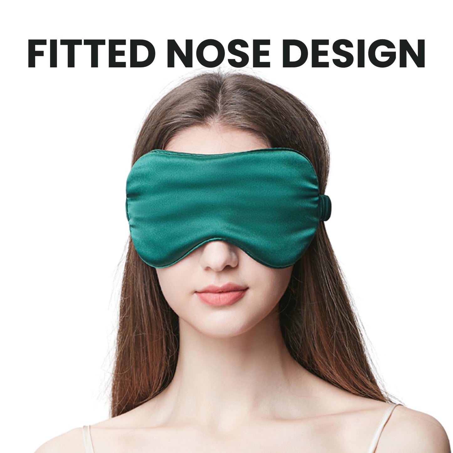 LCBD Silk Satin Sleeping Eye Mask, Dark Green Sleep Eye Mask Night Blindfold for Women and Men, Soft Breathable Blackout Eyeshade Eye Cover for Travel, Wedding Bridesmaid Gift