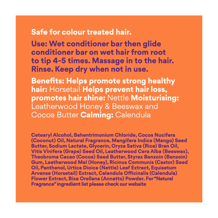 Beauty and the Bees Honeycomb Conditioner Bar for All Hair Types - All Natural Ingredients - Tasmania Australia, 1.7 oz