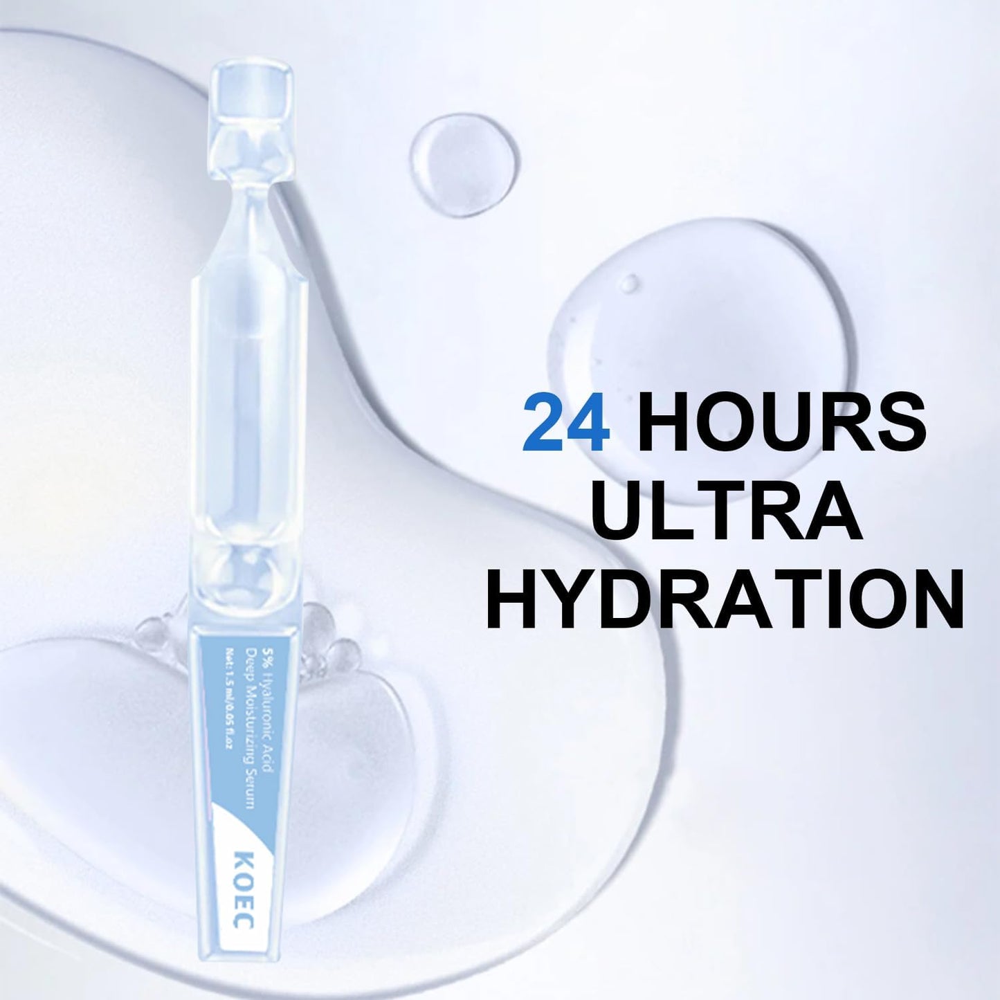 5% Hyaluronic Acid Serum,Acid Serum for Face,UltraHydrating Serum 5% Hyaluronic Acid Smoother Skin,Anti-Aging,Hyaluronic Acid Tubes Single-Use Vials Pre-makeup Skincare(1.5 ml*30)