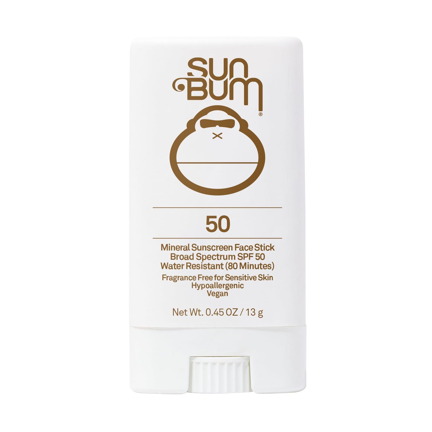 Sun Bum Mineral SPF 50 Face Stick Sunscreen - Water-Resistant Broad Spectrum Sunscreen with Vitamin E - Hawaii 104 Act Compliant (Made without Octinoxate & Oxybenzone) - Travel Size 0.45 oz