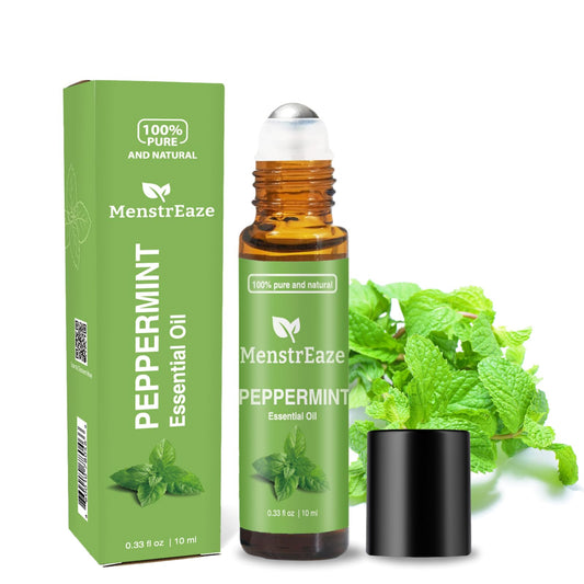 Peppermint Essential Oil Roll On, Migraine & Headache Support, High Potency, Mentha Piperita, 100% Pure Natural, Refreshing and Calming, Nausea Support, 10ml